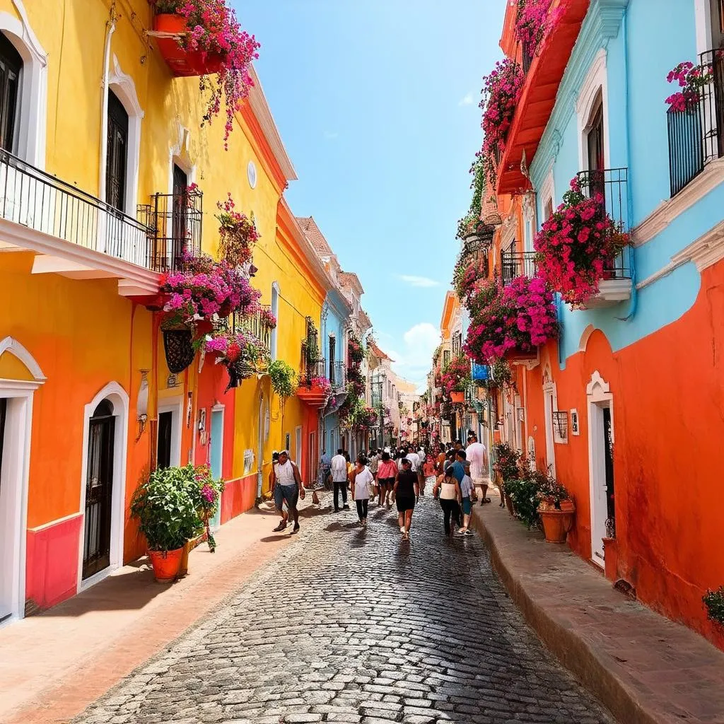 Colorful Street in Cartagena